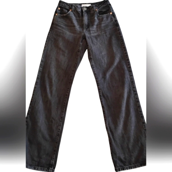 Garage 90's Straight | Washed Black Wide Leg Jeans | Size 25 - Picture 1 of 13